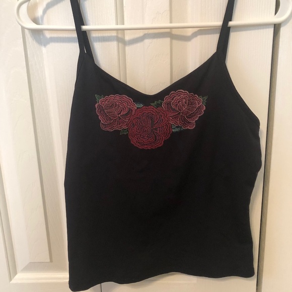 New York & Company Black Rose Sleeveless Top (Size Medium) Vintage & Good Condit - Picture 1 of 4